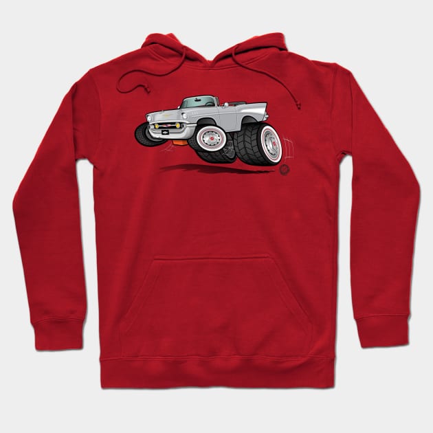 57 Bel Air Convertible Silver Hoodie by Goin Ape Studios